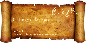 Czinege Ákos névjegykártya
